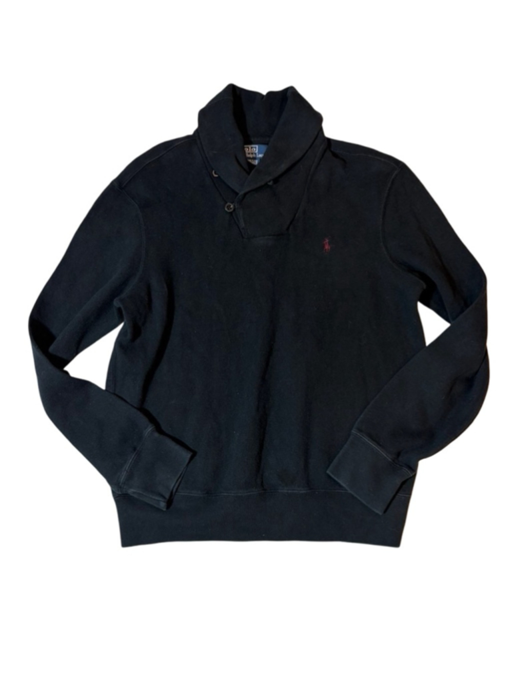 Polo Ralph Lauren Shawl Collar Sweatshirt Pullover Black Pony Preppy Men’s M